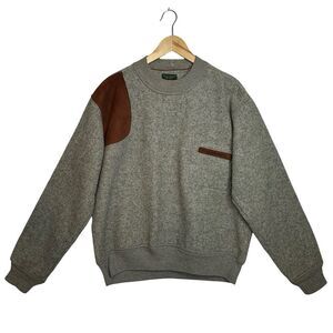 GOKEY Gray Wool Vintage Crewneck Hunting Sweatshirt Size Large